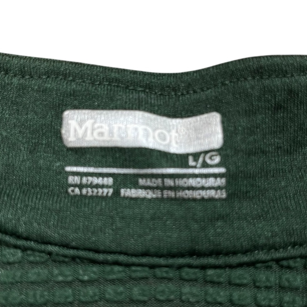 Marmot Forest Green Pullover w/Thermal Texture Pockets Thumb Holes Polartec - Picture 4 of 8